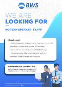Lowongan_Korean Speaker Staff_BWS